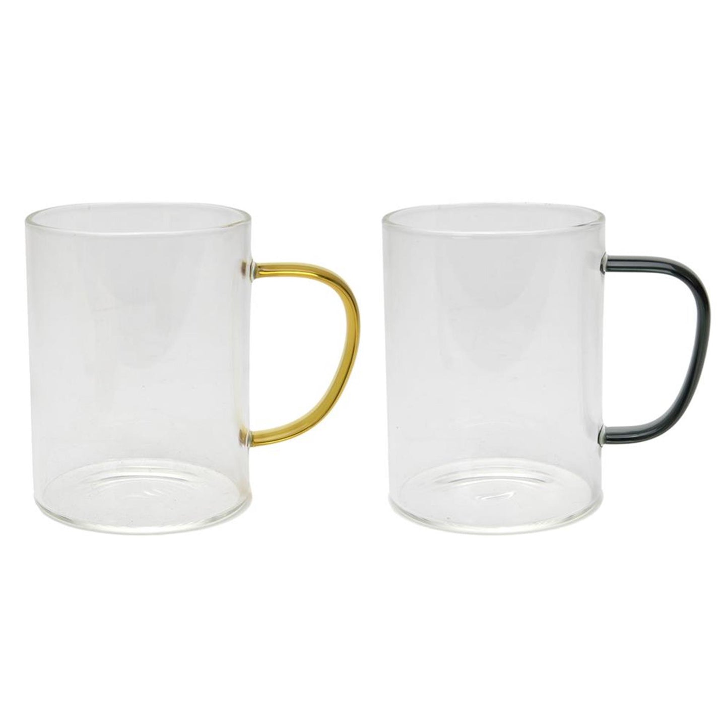 Svenska living drinkglas met gekleurd oor amber petrol zwart ø8x10cm 400ml