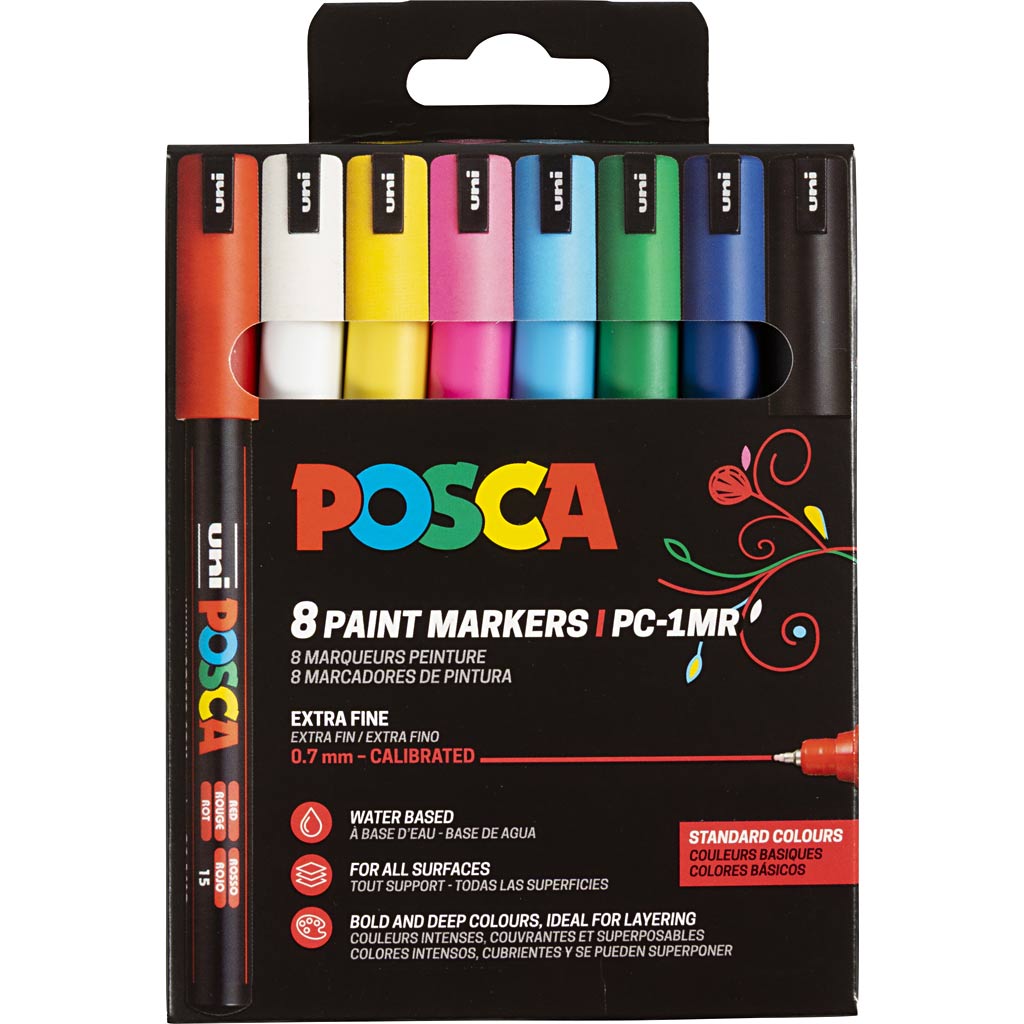 Posca http: www.cchobby.nl -marker-afm-pc-1mr-lijndikte-0-7-mm-extra-fijn-8-stuk-1-stuk