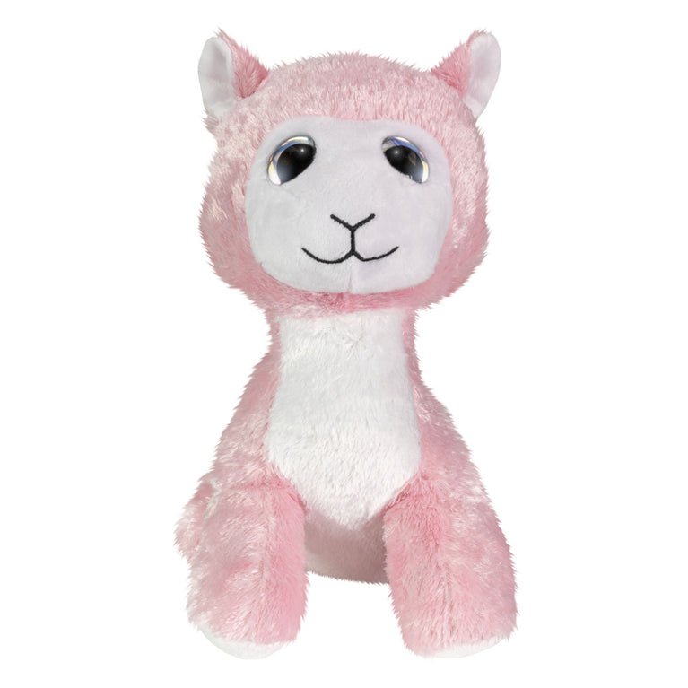 Lumo stars knuffel lama olivia 24cm pluche speelgoed roze wit.
