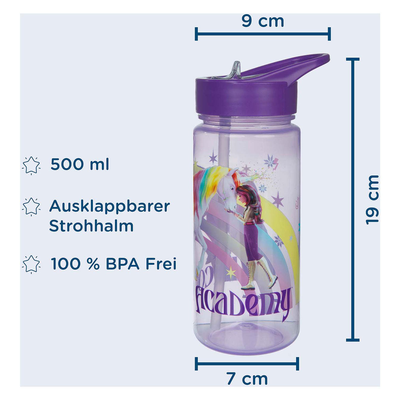Undercover unicorn academy drinkbeker 500ml eenhoorn regenboog design.