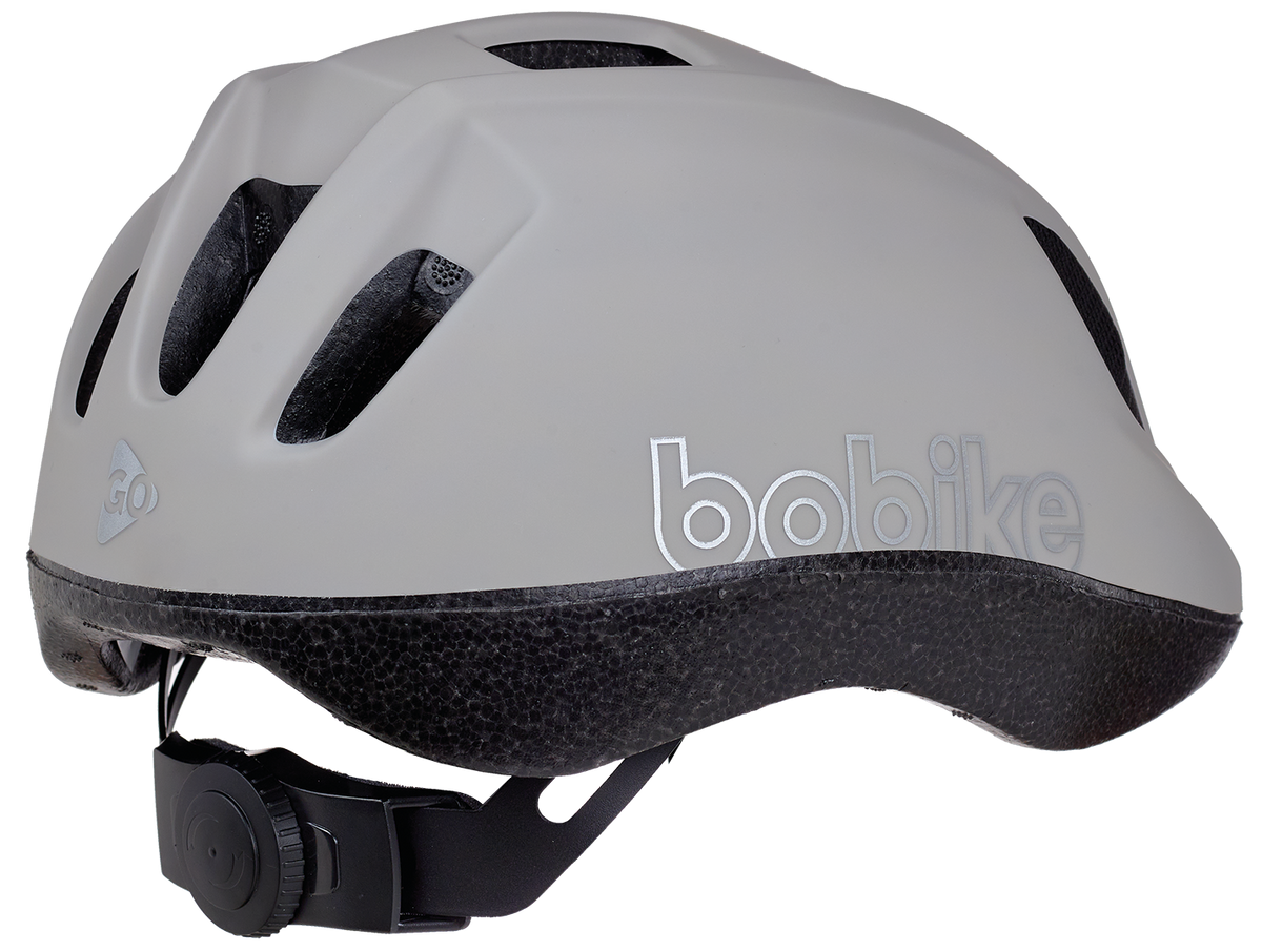children helmet BOBIKE "Go XS"size XS (46-53cm), twin shell construction (glued shell), easy lock rotary fastener system, 9 vents, insect net, reflective stripes at the back. Weight: 230g, certification: CE EN 1078