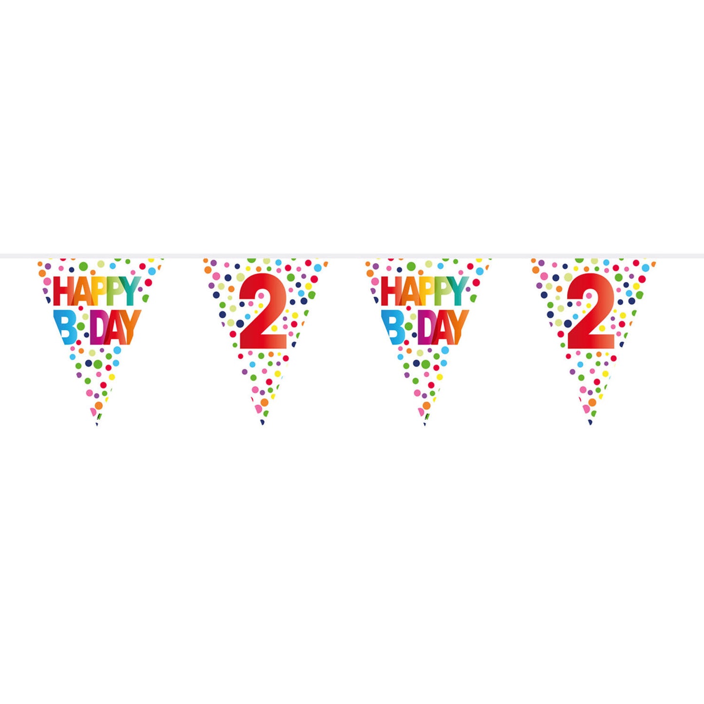 Folat bv vlaggenlijn confetti 2 jaar, 10mtr.