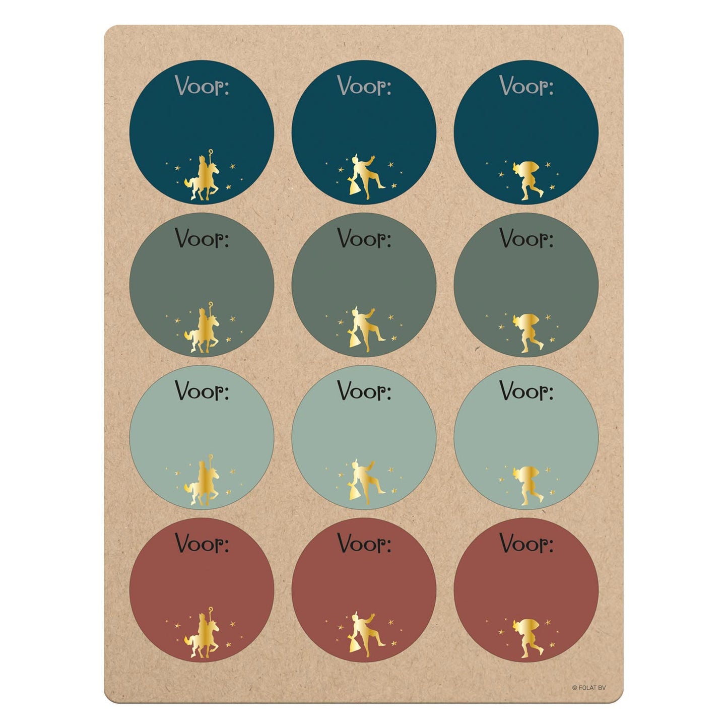 Folat bv cadeau naamstickers sint en piet, 12st.
