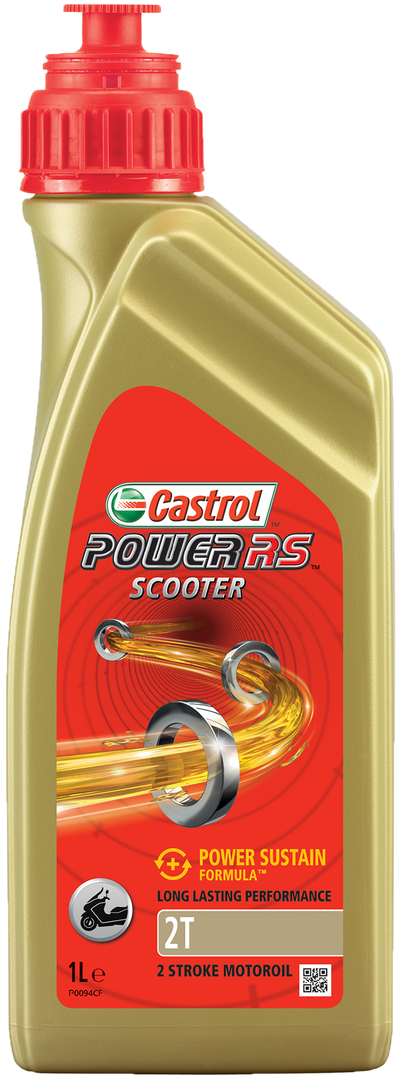 Castrol olie power rs scooter 2t - fles à 1 liter