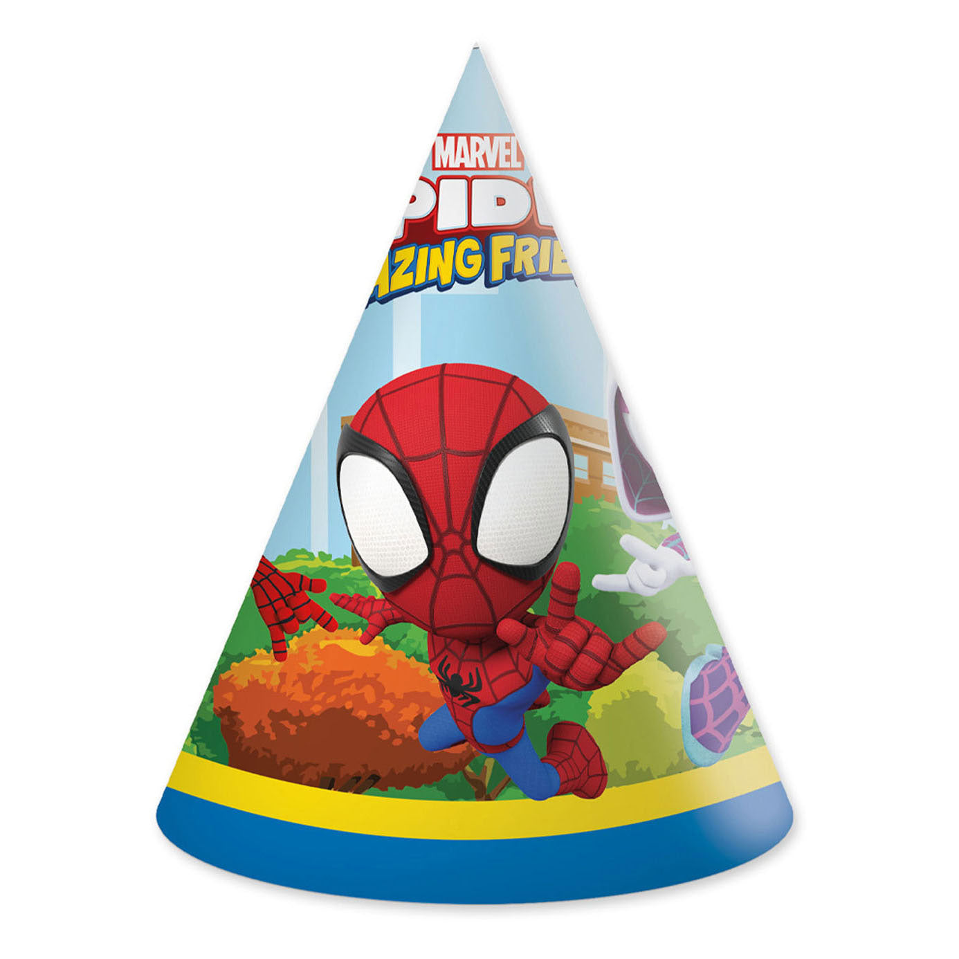 Globos papieren hoedjes fsc spidey, 6st.