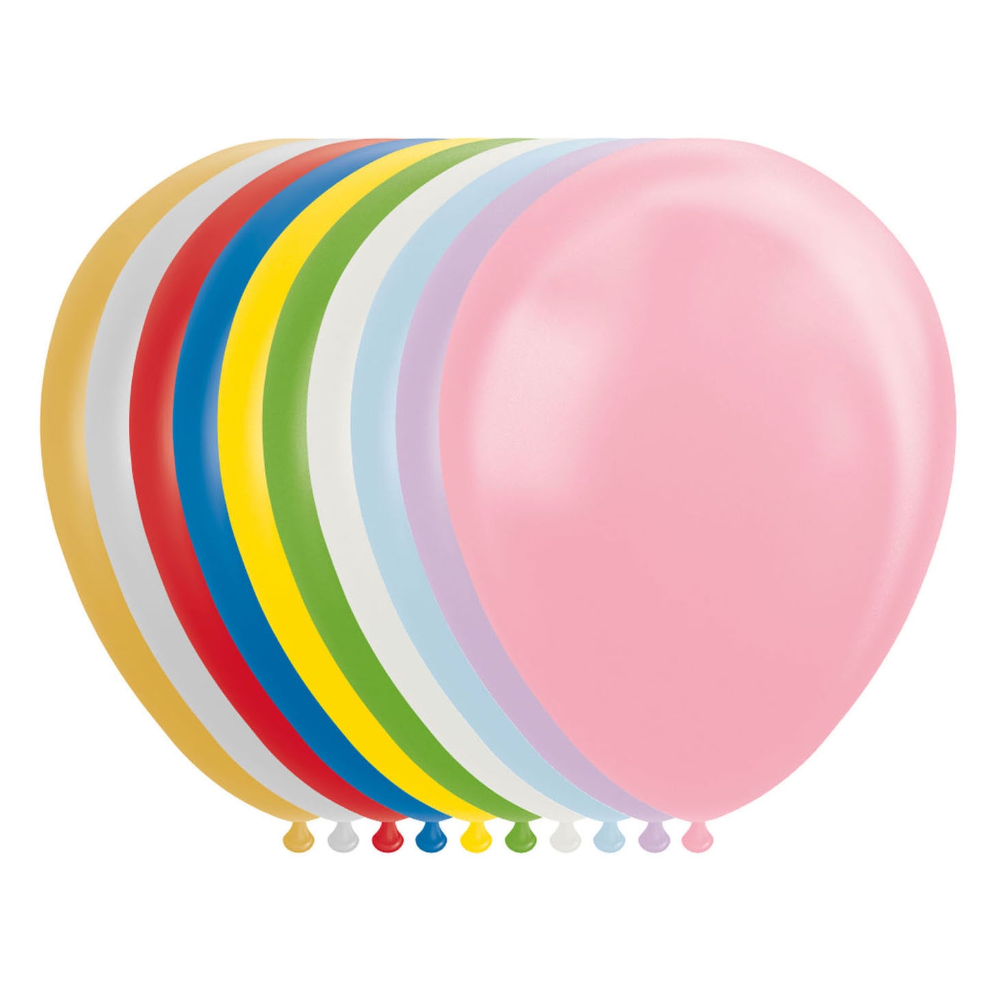 Globos ballonnen metallic pearl mix kleuren 30cm, 10st.