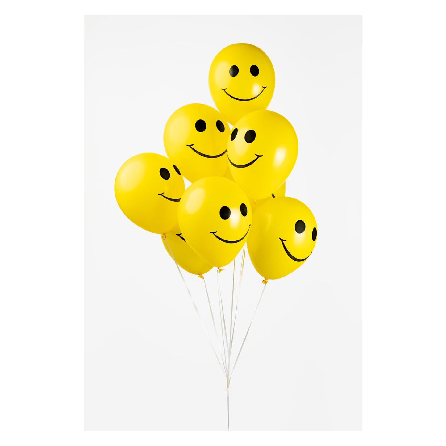 Globos ballonnen smile geel 30cm, 8st.