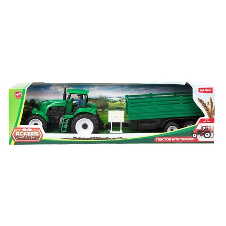 Toi-toys toi toys tractor frictie met aanhanger 44cm