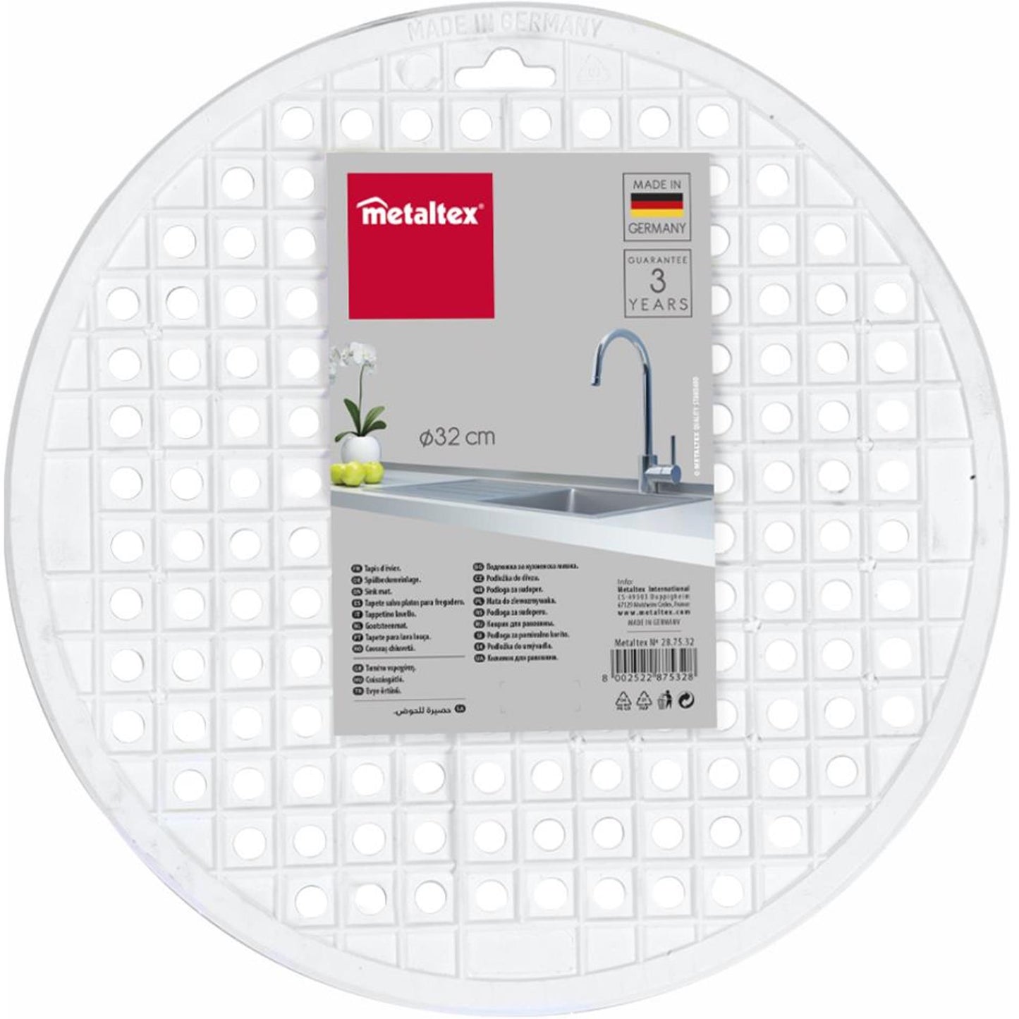 Metaltex gootsteenmat rond ø32cm