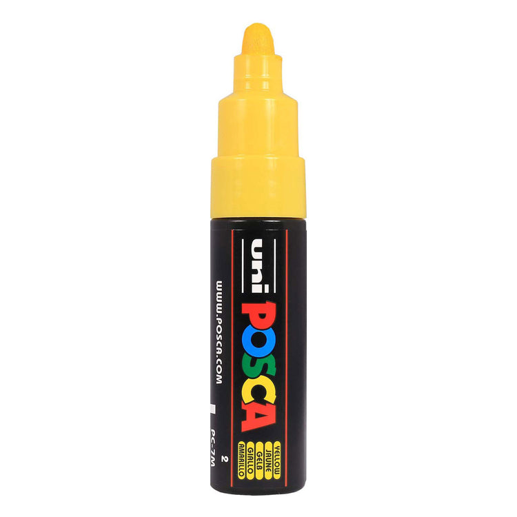 Uni posca verfmarker 7m geel - conische punt 4,5mm