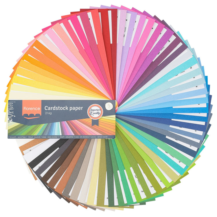 Florence • kleurenwaaier cardstock papier glad 216g