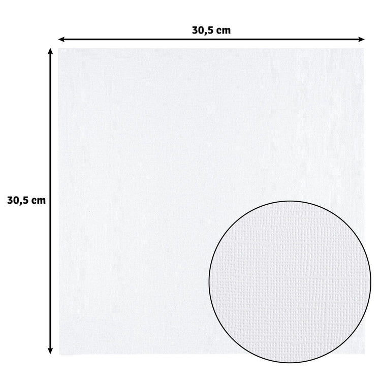 Florence • cardstock papier 216g textuur 30,5x30,5cm parelmoer wit 20x