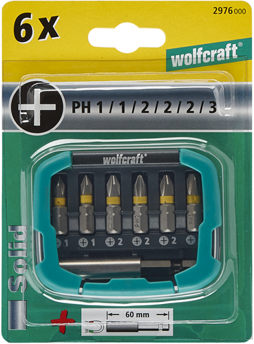 Wolfcraft bit-box | kruiskop | ph 1–3 | 7-delig | 1 set - 2976000