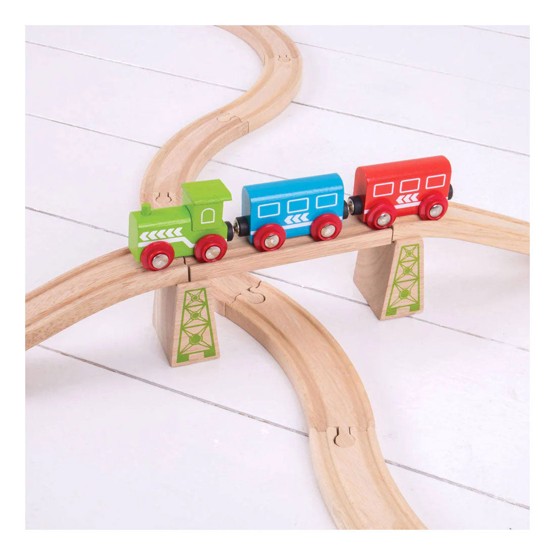 Bigjigs houten rails - brugpilaren - 4dlg.