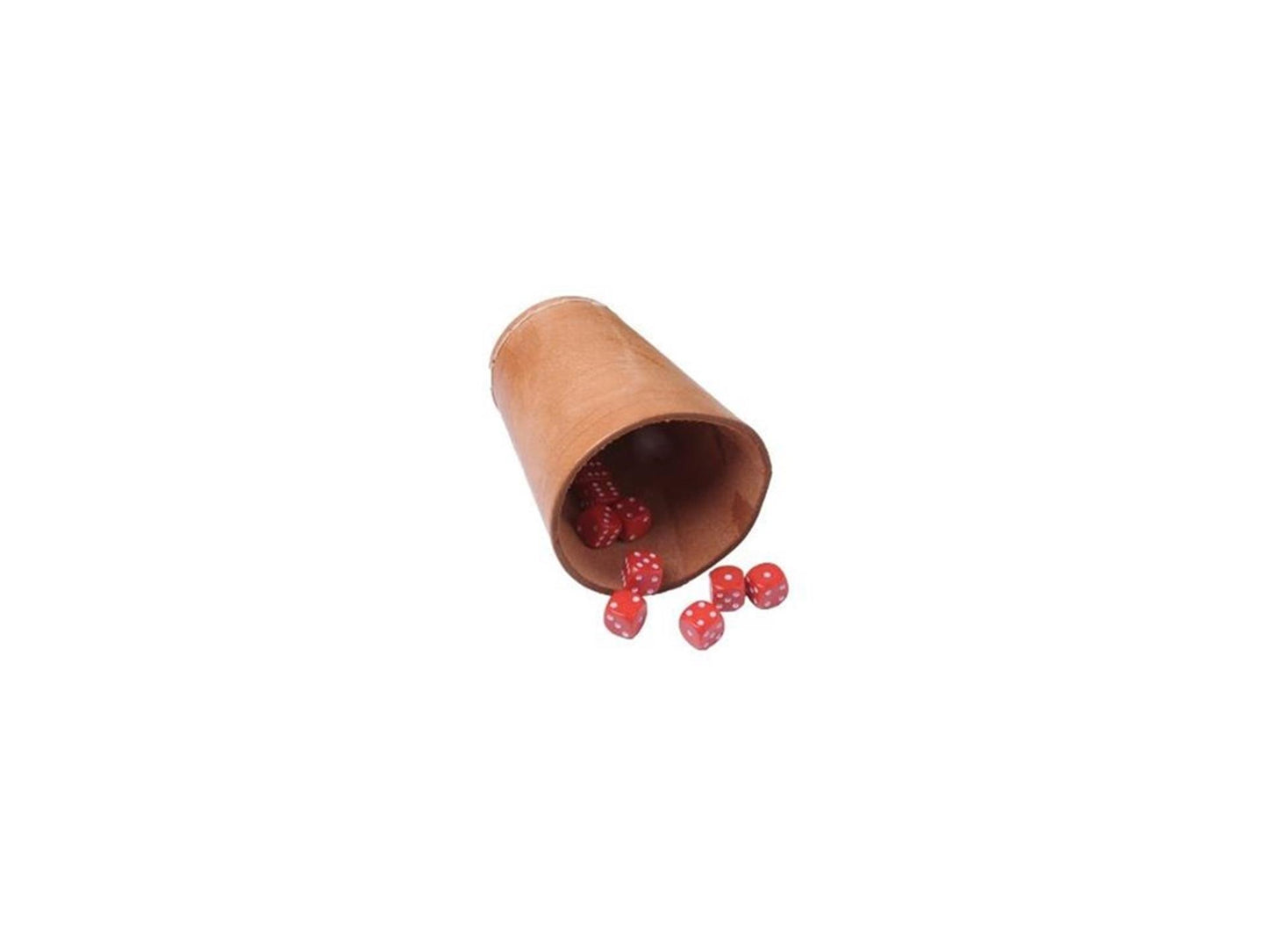 Longfield pokerbeker leder naturel - 10 cm hoog - diameter 7 cm - dobbelbeker voor poker en dobbelspellen - engelhart