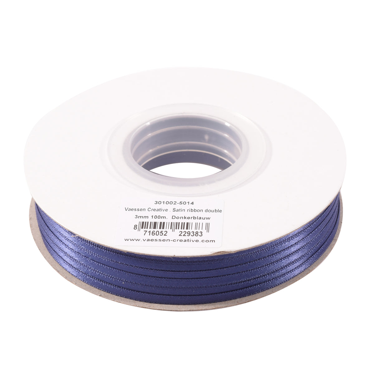 Vaessen creative • satijn lint 3mmx100m donker blauw