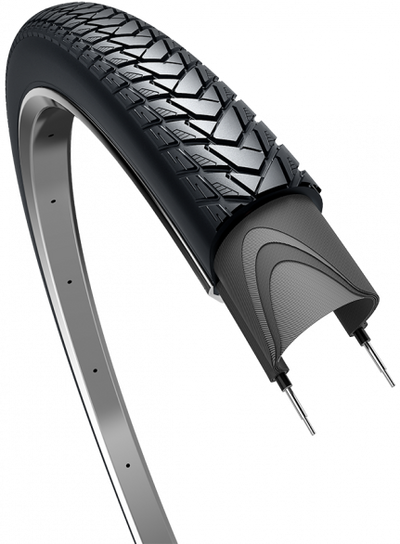 Edge buitenband traveller basic 28 x 1.75 47-622mm - zwart met reflectie