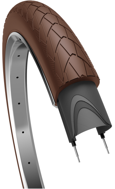 Edge buitenband mambo 28 x 2.00 50-622 mm - donkerbruin met reflectie