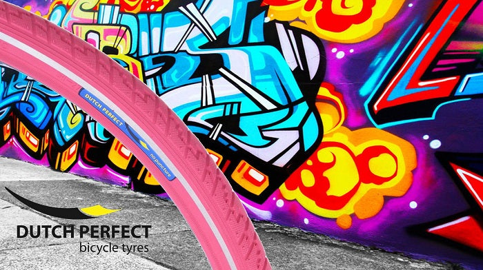 Dutchperfect buitenband dutch perfect 28 x 1 ½ 40-635 no puncture - roze met reflectie