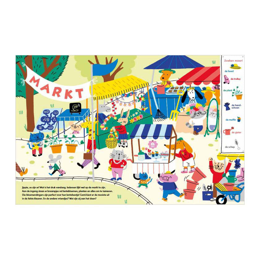 Centraal boekhuis samen naar de markt in de lente