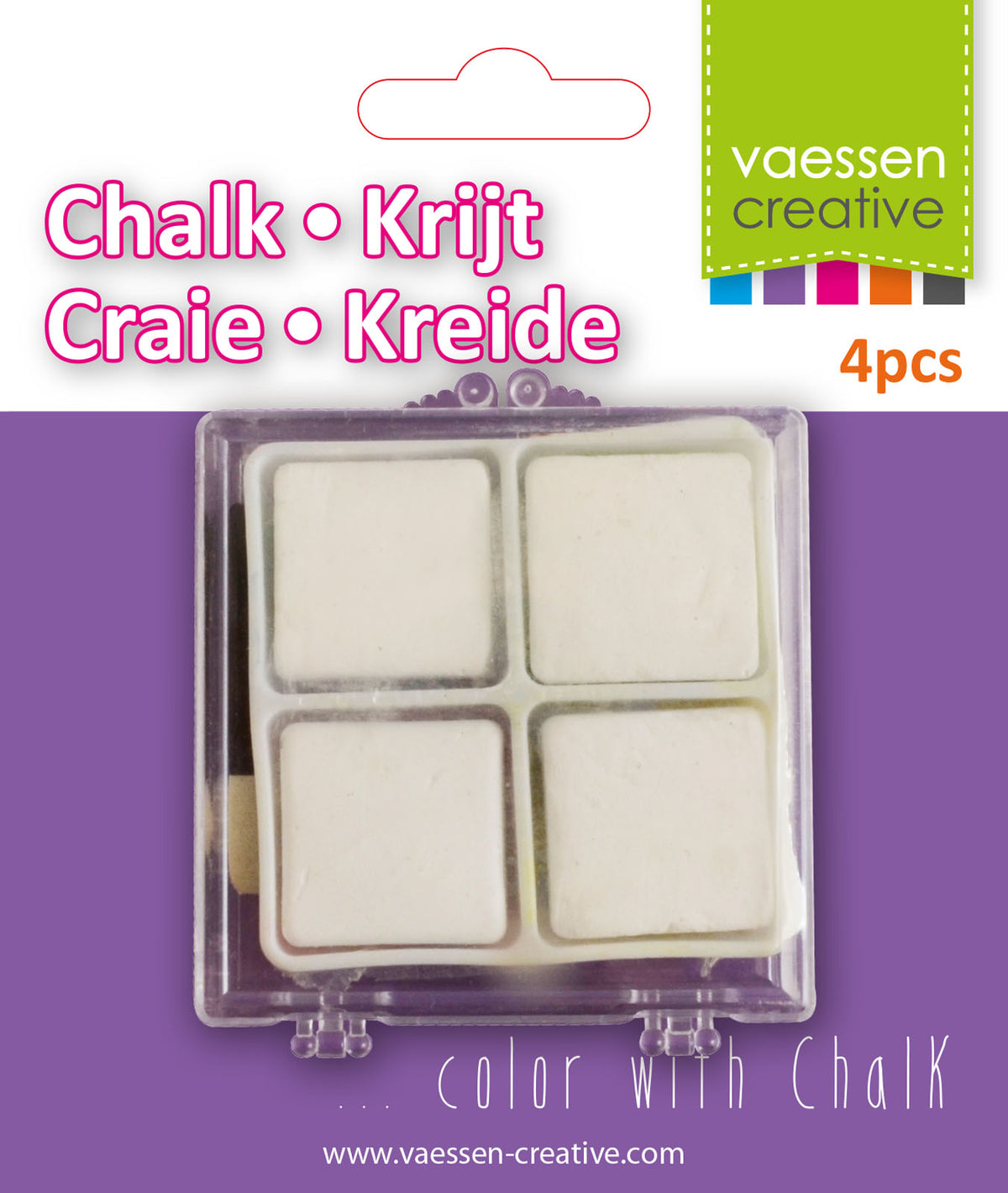 Vaessen creative • krijt 4pcs wit