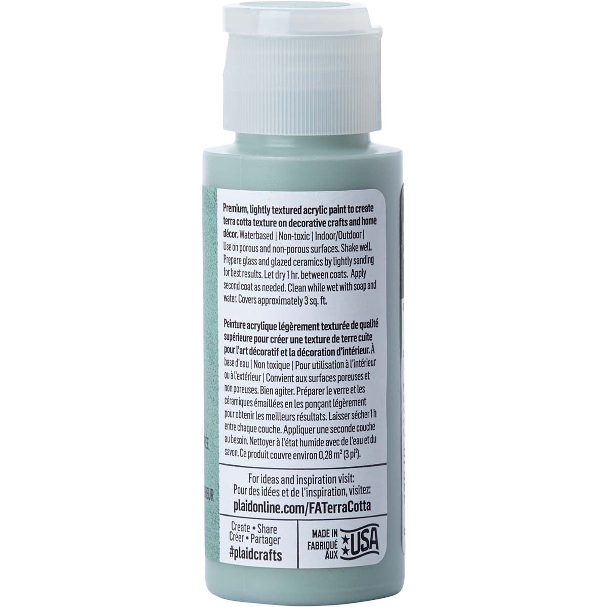 Folkart • terra cotta textured acrylic paint 59ml shale green