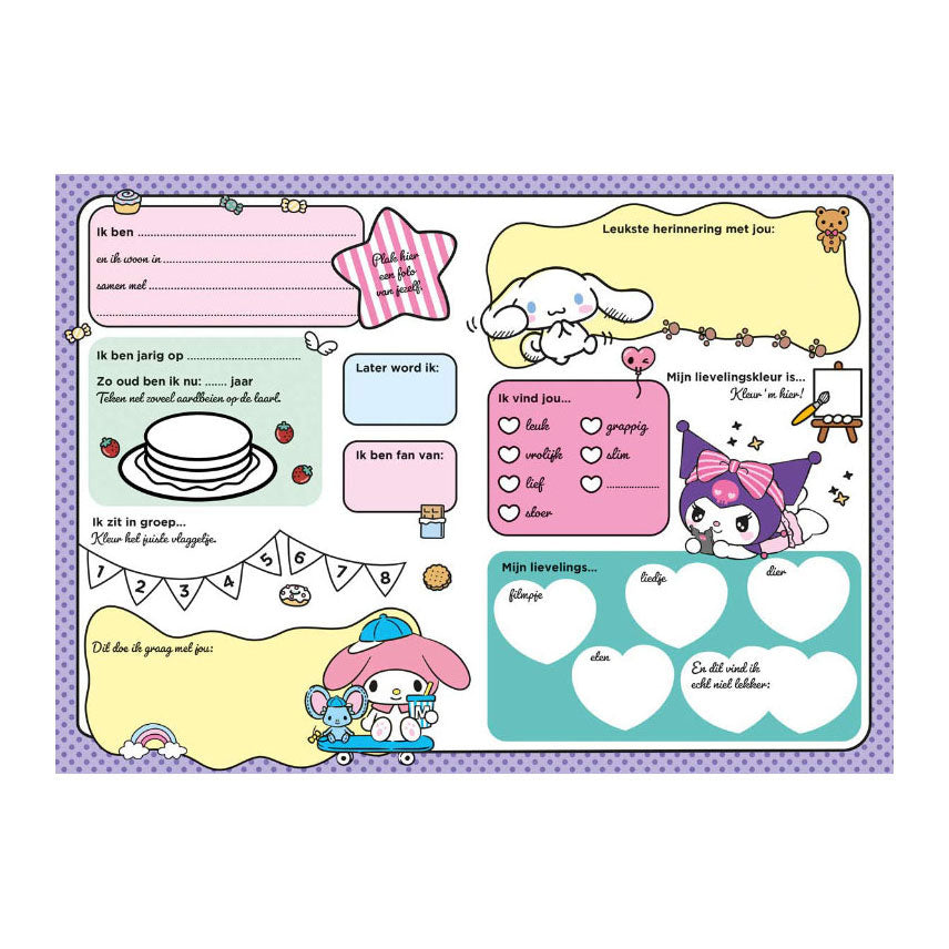 Hello kitty cinnamoroll vriendjes - vriendenboekje