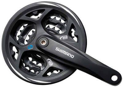 Shimano crankstel 7 8 speed altus fc-cm311 48 38 28t met kettingrand - zwart
