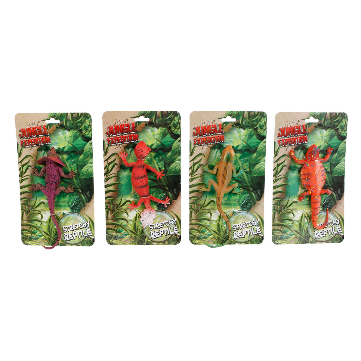 Jungle expedition stretch reptiel op kaart 18-23cm