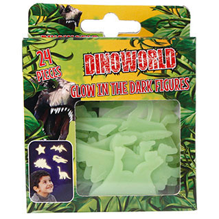 Dinoworld glow in the dark dino's 24 stuks in doosje