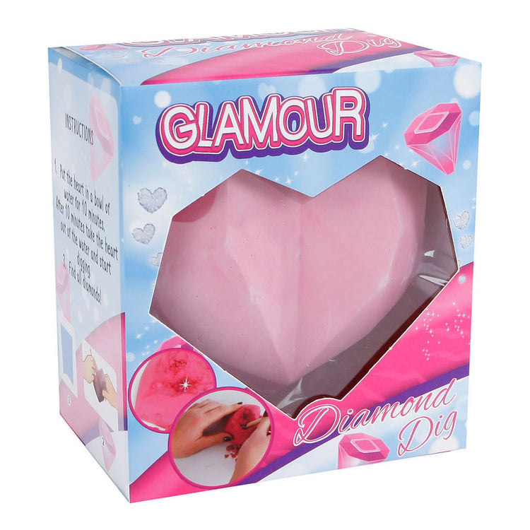 Uithak glamour hart met stukjes geluksdiamantjes