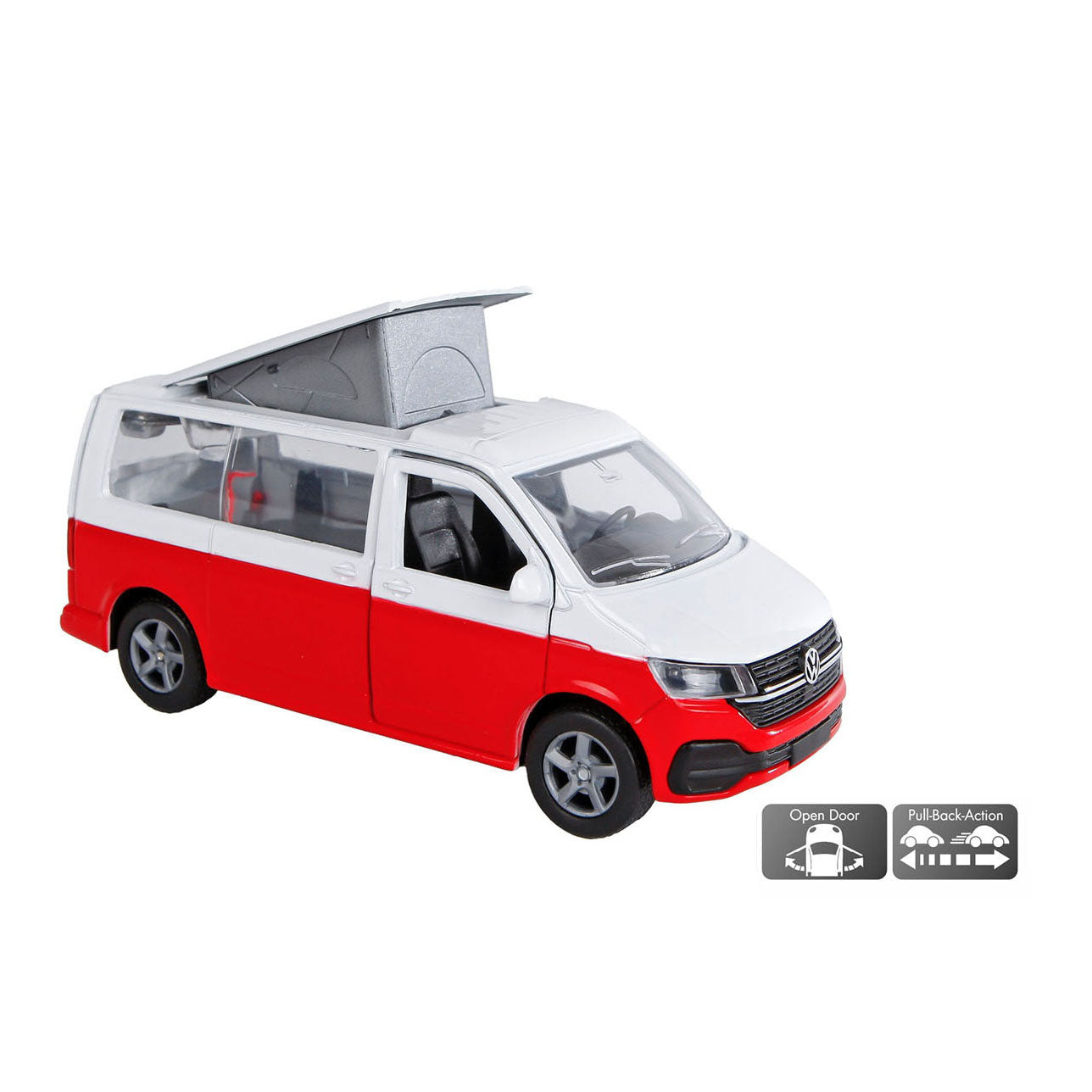Kids globe vw transporter camper die cast pull back 13,5cm