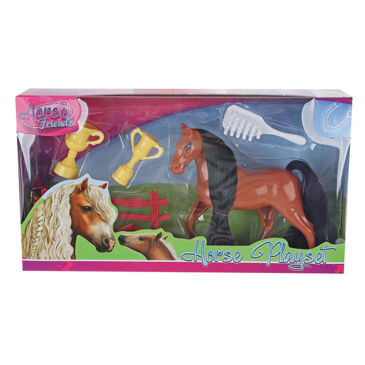 Horse friends speelfiguur paard met bekers