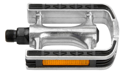 M-wave pedaalset aluminium met rubberen anti-sliplaag - zilver