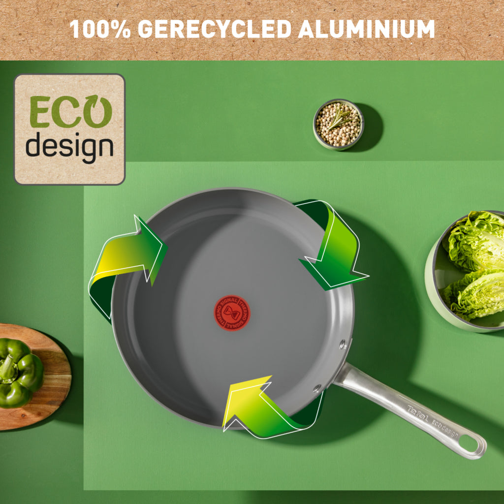 Tefal renew+ koekenpan - ø24 cm - keramisch - pfas-vrij - geschikt voor inductie