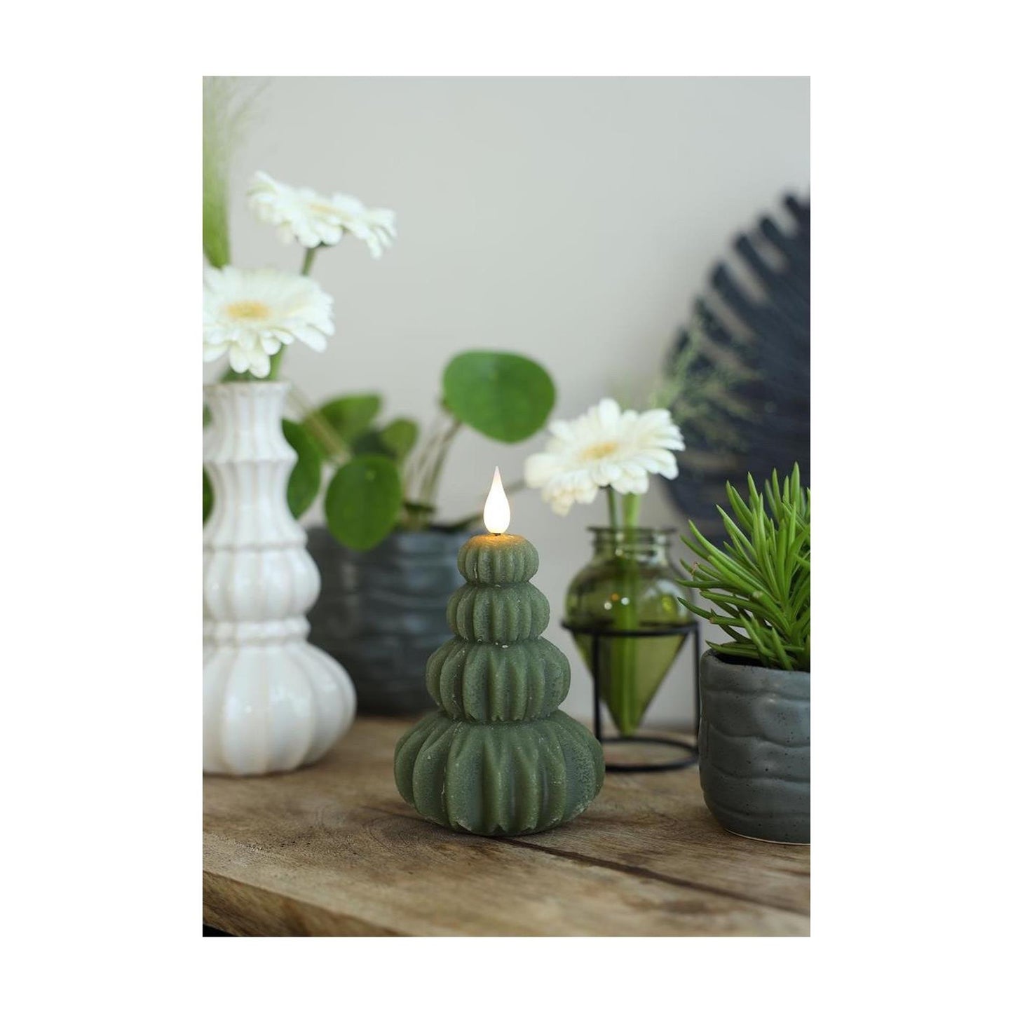 Ideas 4 seasons led kaars wax boom bruin taupe ø6,9xh12cm