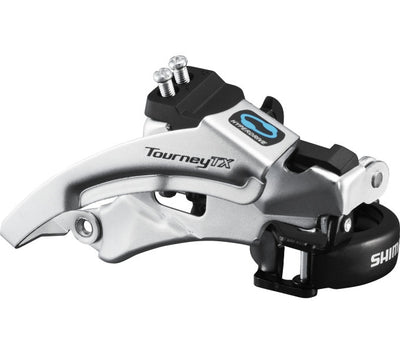 Shimano voorderailleur 7 8-speed tourney fd-tx800 top swing - lage klem - 42-48t - zwart zilver
