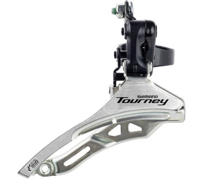 Shimano voorderailleur 3 x 6 7-speed tourney fd-ty300 down swing down pull - hoge klem 34,9 mm 42t (66-69°) - zwart zilver