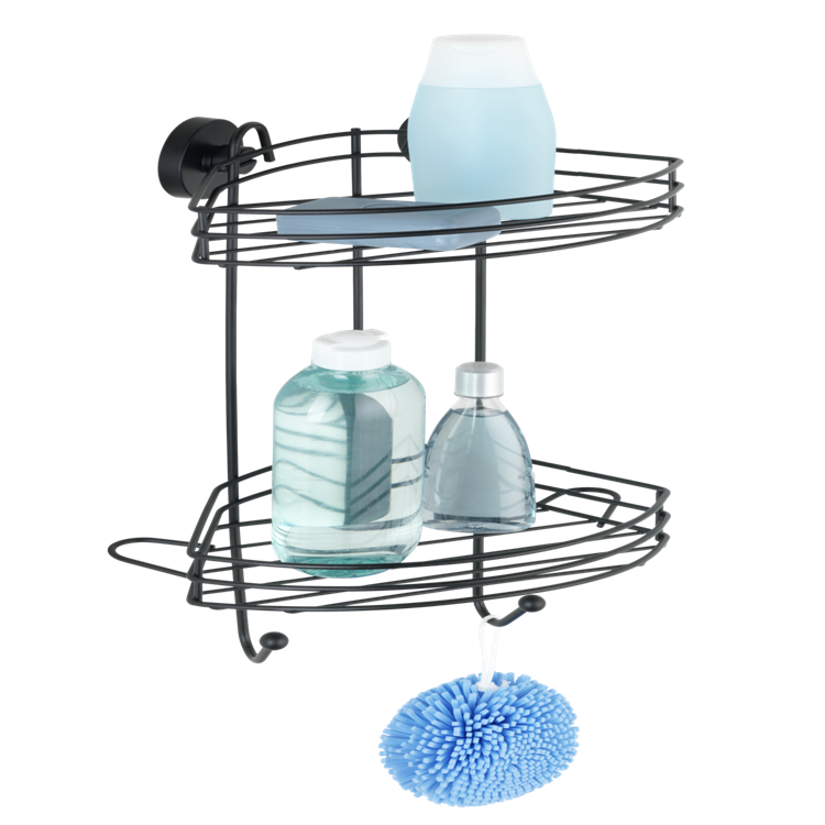 Wenko 1069607 - vacuum-loc hoekrek 2-laags zw. | 1 stuks