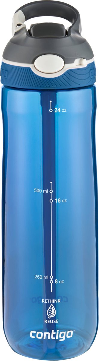 Contigo ashland autospout waterfles met rietje | grote bpa-vrije drinkfles van 720ml | sportfles | lekvrije drinkfles | ideaal voor school, de sportschool, fiets, hardlopen, wandelen | monaco