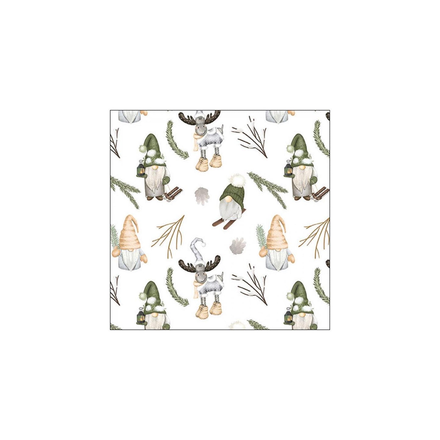 Ambiente servetten 33cm forest gnomes white fsc mix