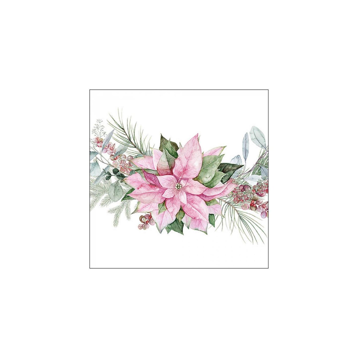 Ambiente servetten 33cm pink poinsettia fsc mix