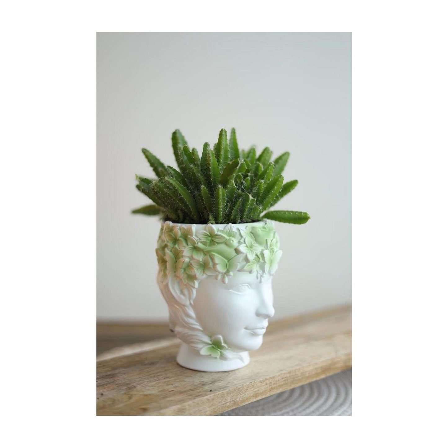 Ideas 4 seasons bloempot lady nature gezicht 14x12xh14,5cm groen