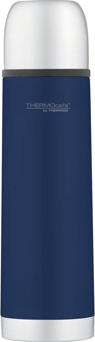 Thermos soft touch fles - 0,5 liter - blauw