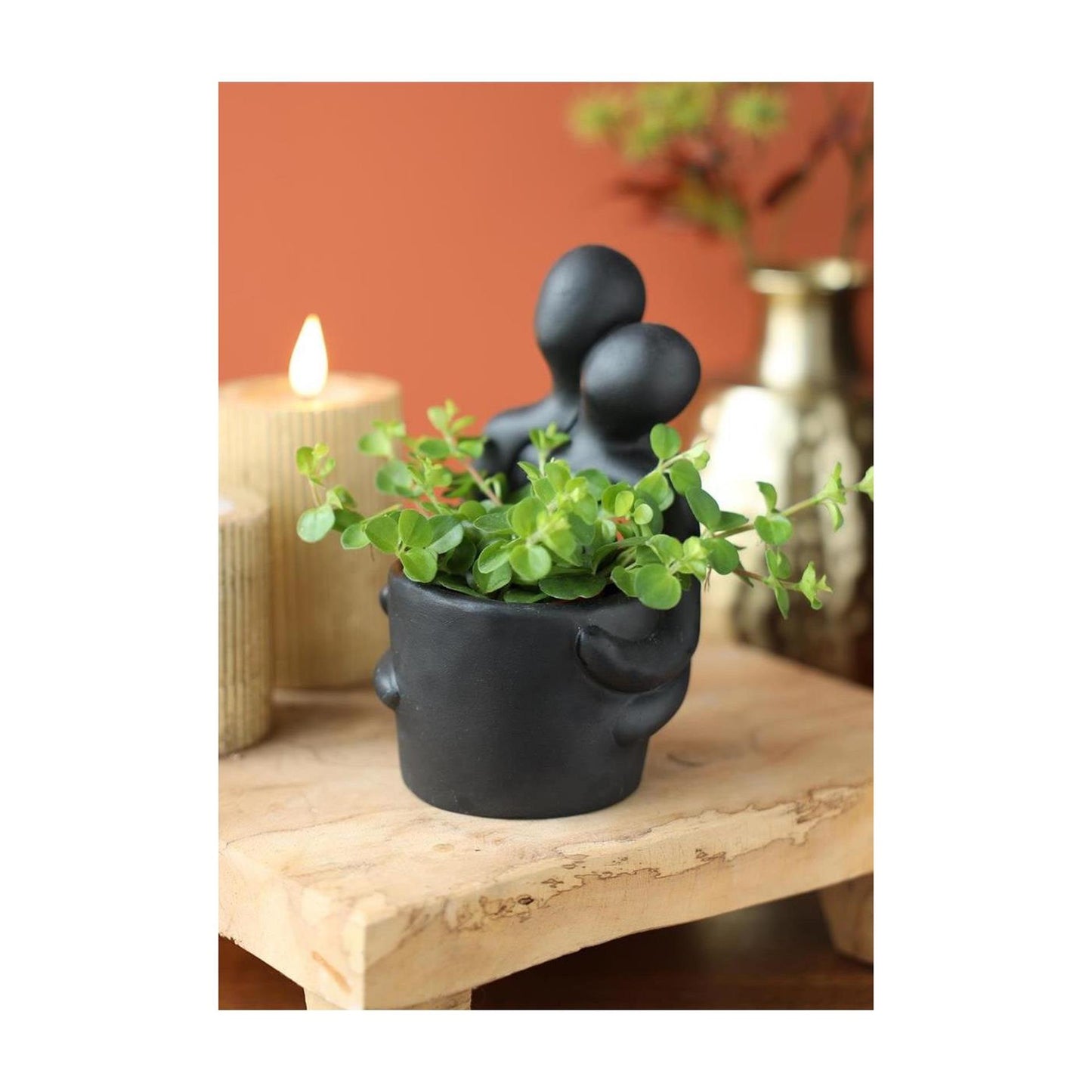 Ideas 4 seasons bloempot embrace zwart 10,4x9,2x15,7cm