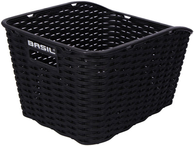 Basil Weave WP - fietsmand - achterop - zwart