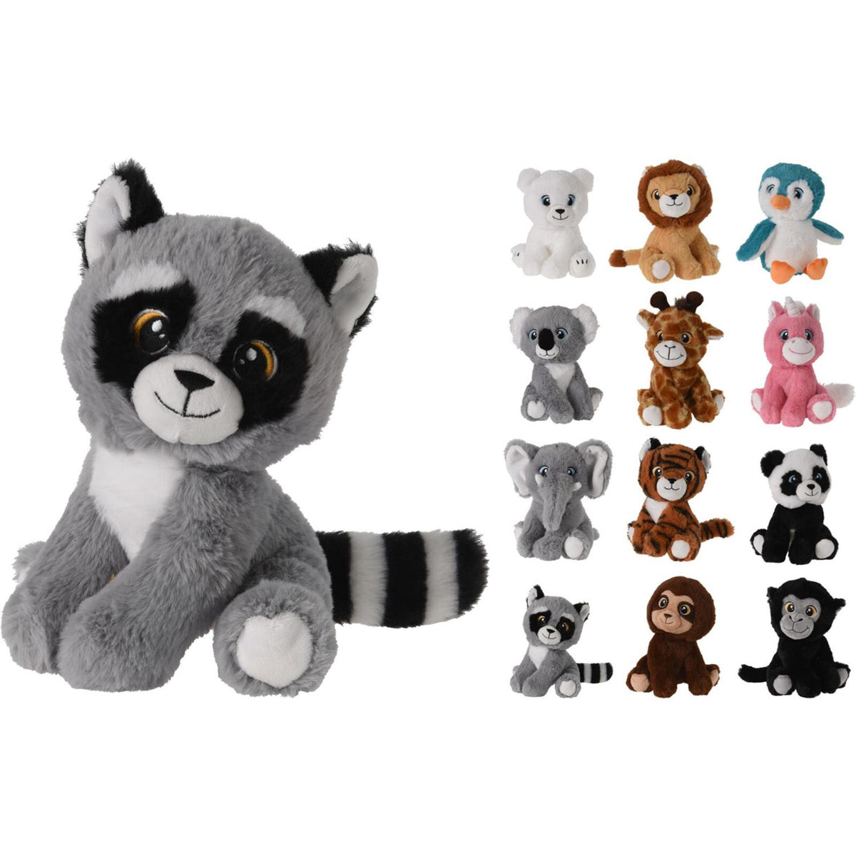 Tender toys pluche wild dier 15x14x18cm