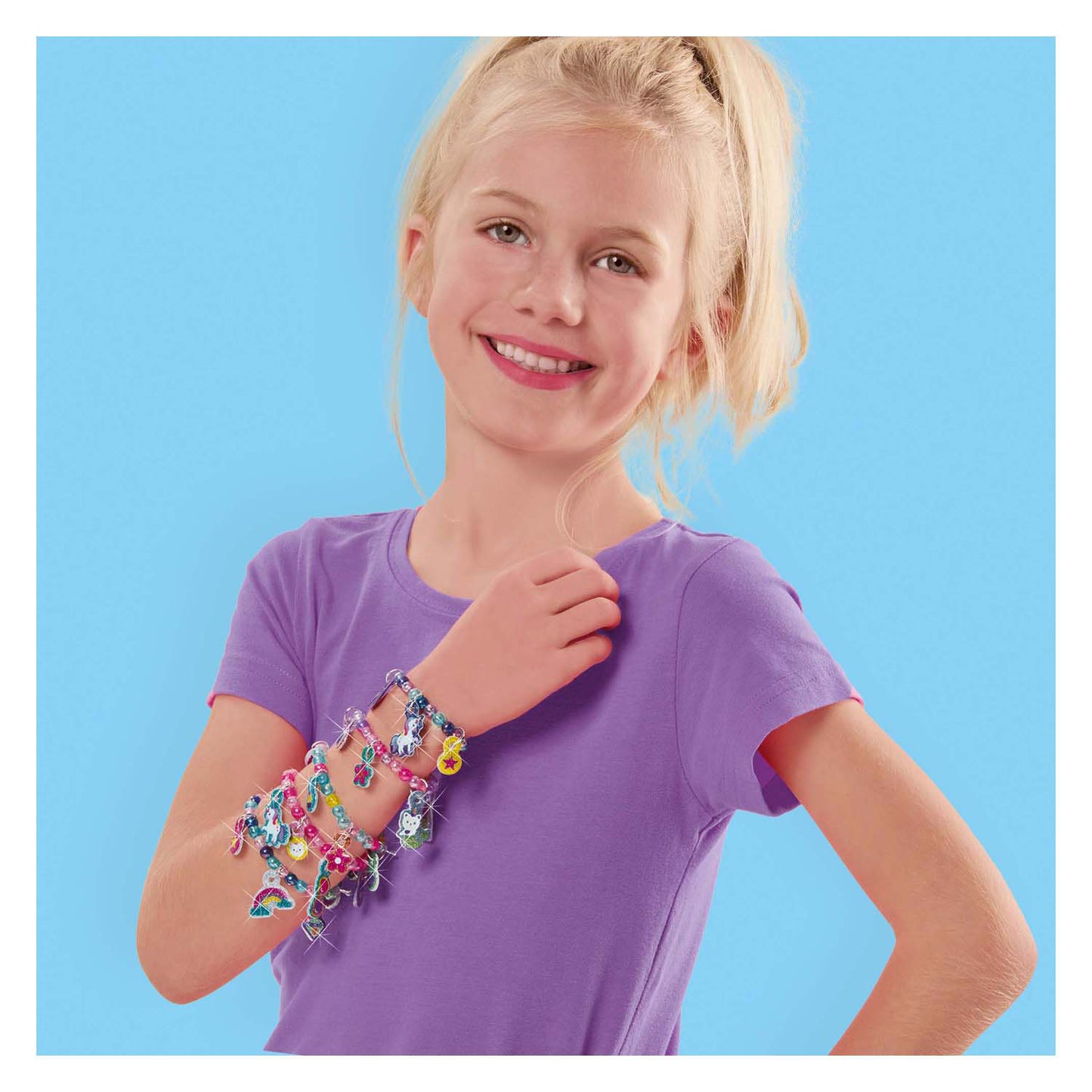 Ses puffy glitter sticker armbanden