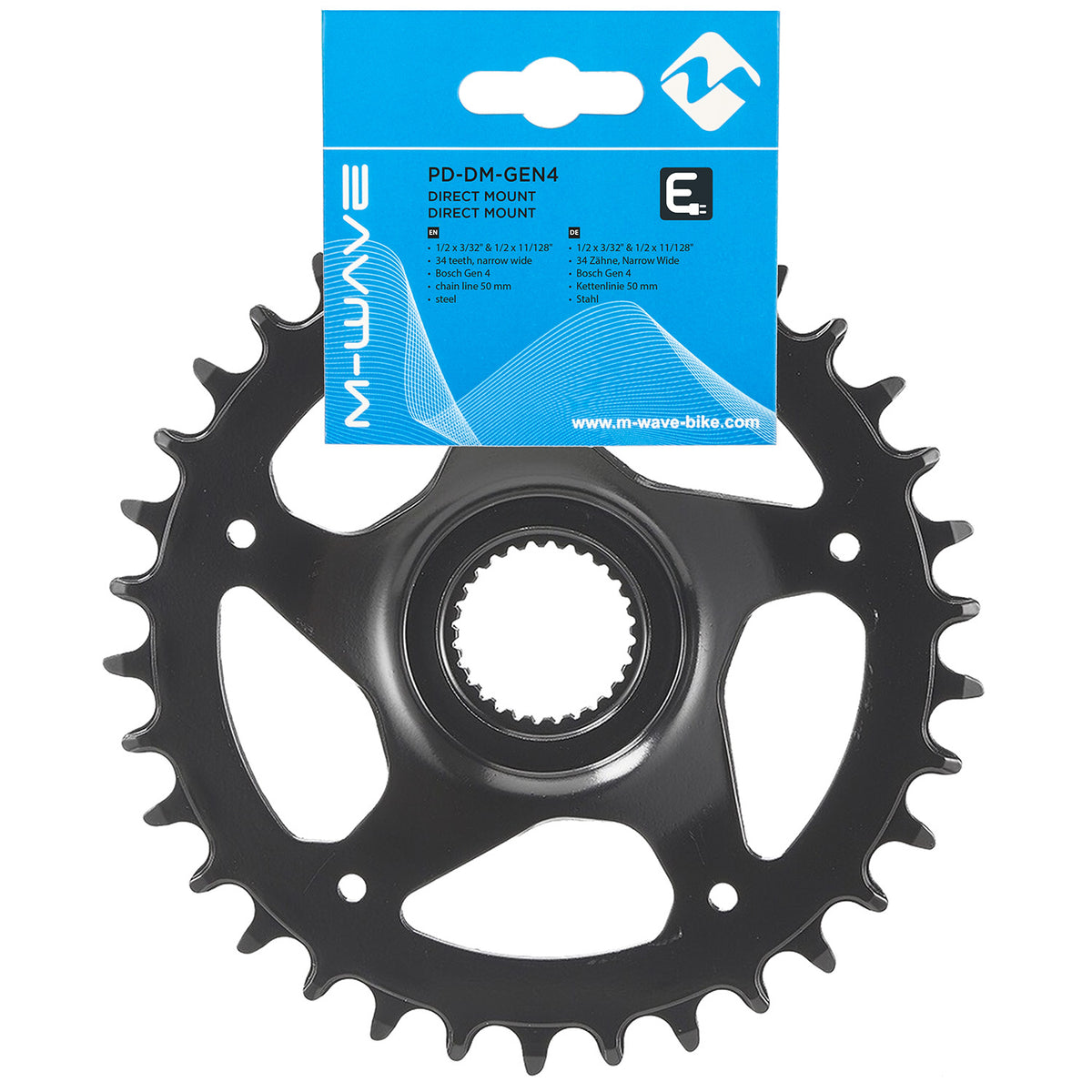 M-wave kettingblad e-bike bosch-4 34t - zwart