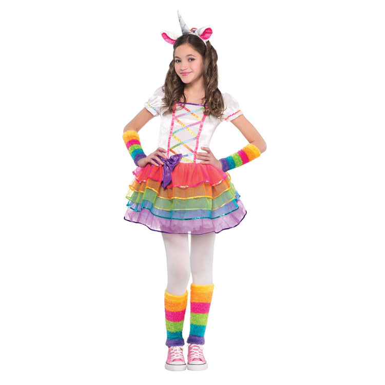 Verkleedset regenboog eenhoorn, 3-4 jaar